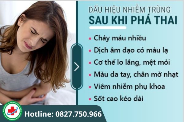 dấu hiệu nhiễm trùng sau phá thai